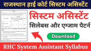 Rajasthan High Court System Assistant Syllabus 2024 PDF Download
