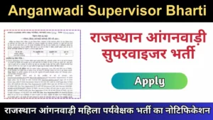 Rajasthan Anganwadi Supervisor Recruitment 2024 Apply Online