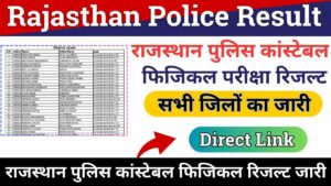 Rajasthan Police Constable Result 2024 PDF Download