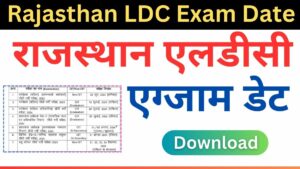 Rajasthan LDC Exam Date 2024 Notification PDF