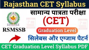 Rajasthan CET Graduation Level Syllabus 2024 PDF
