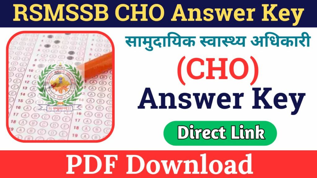 Rajasthan CHO Answer Key 2024 PDF Download