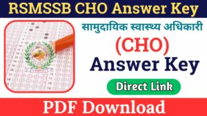 Rajasthan CHO Answer Key 2024 PDF Download