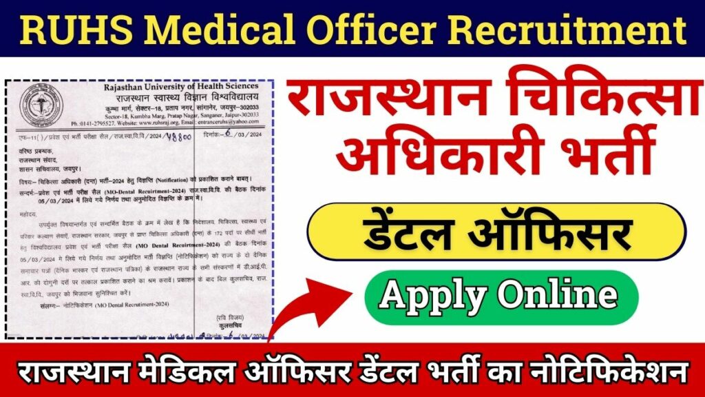 RUHS MO Vacancy RUHS Medical Officer Recruitment 2024 Apply Online